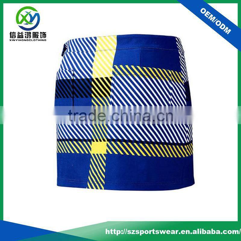 Custom brand quality contrast color quick dry ladies sports skirt, golf short skirt