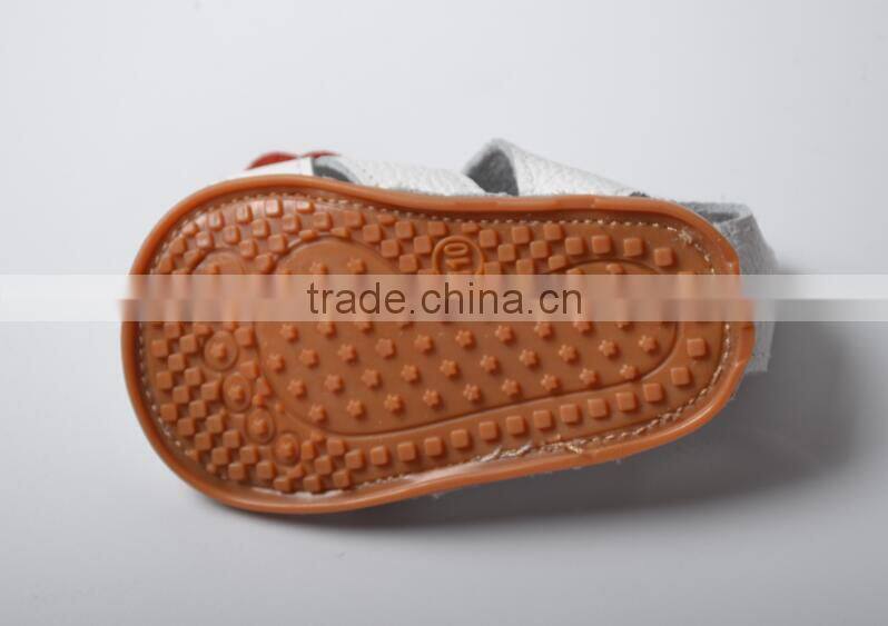 genuine leather girl summer moccasins, bow design baby shoes