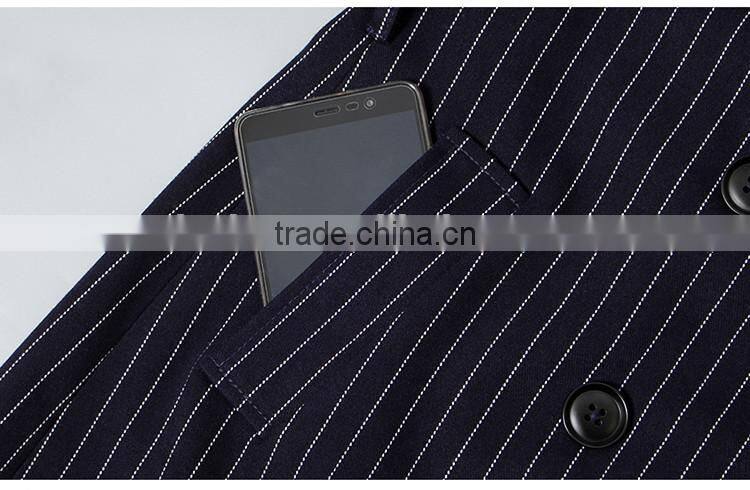 2016 latest designs lady formal black stripe winter women's coat