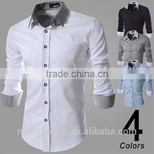 100% cotton long sleeve slim fit dress shirts