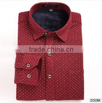 2016 the latest design 100% check casual dress dot printed shirt for men