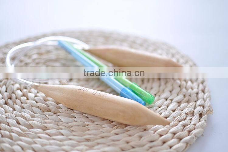 New Design 25mm 80cm Length Plastic Circular Wooden Knitting Needle