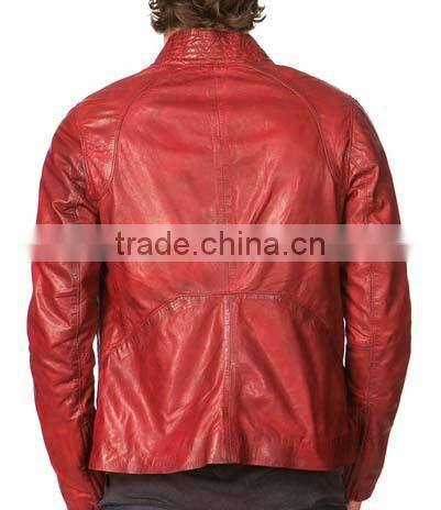 Bike leather jacket hight quality sheep skin slim fit