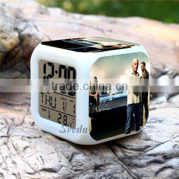 (Hot movie) Hot Gift 2015 New Fast & Furious LED Digital Clock Alarm Clock Mini clock
