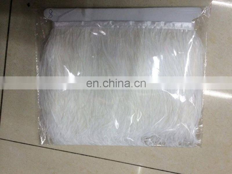 3-4 inch ostrich feather trimmings with satin ribbon