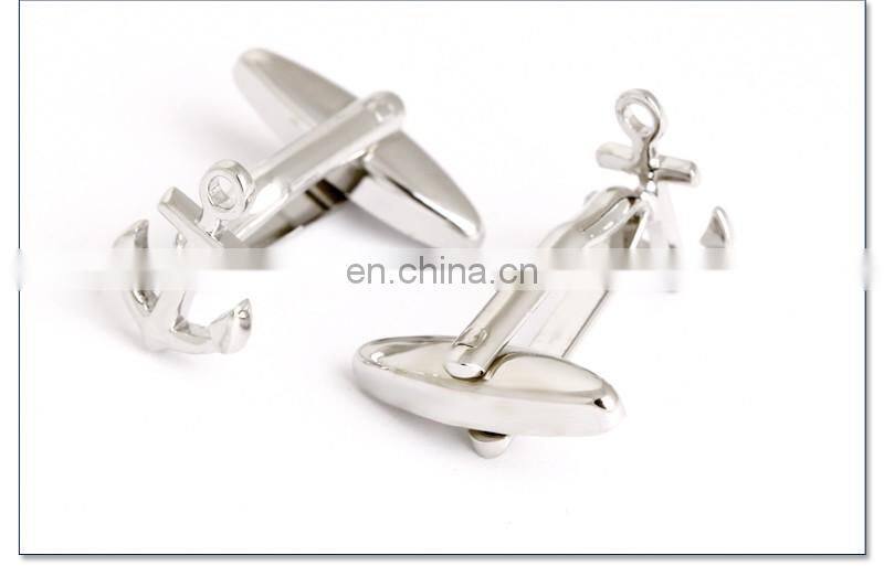 Boat Anchor Men Shirt Silver Cufflinks