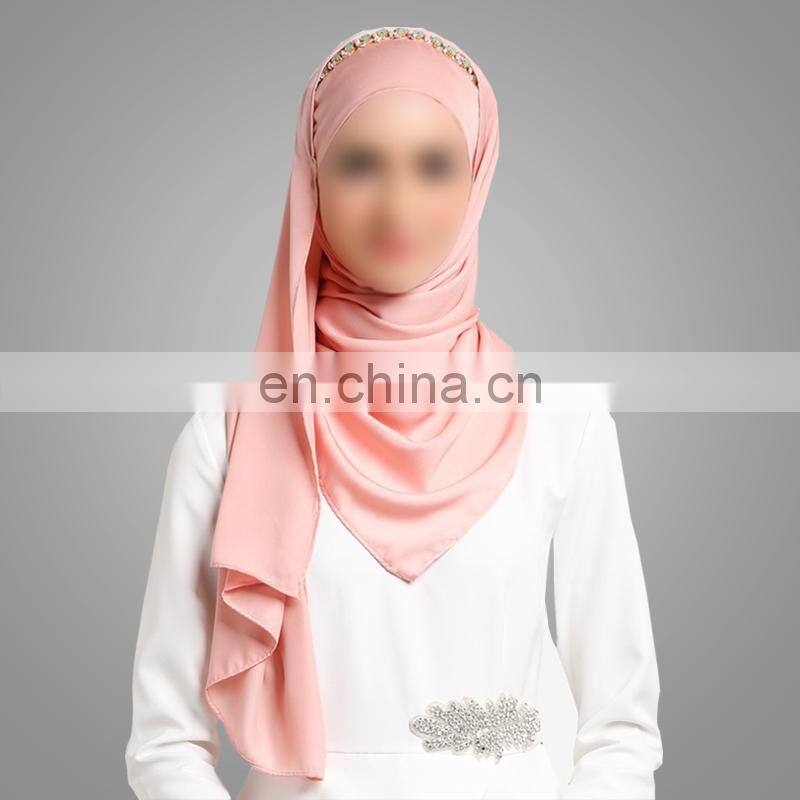 2017 Dubai Fashion Muslim Women Scarf Beads Most Beautiful Turkey Scarf