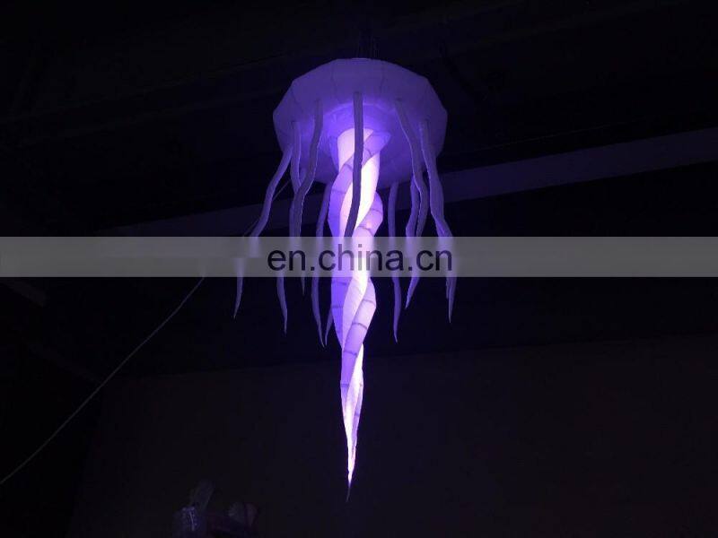 Purple inflatable jellyfish scaleph LED light, decoration for trade show