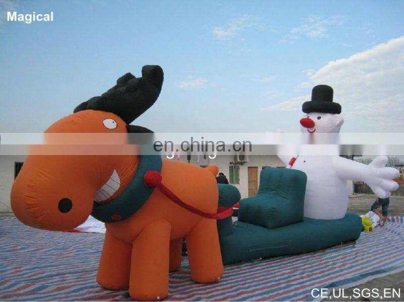 christmas use inflatable Santa Claus on plane with gifts