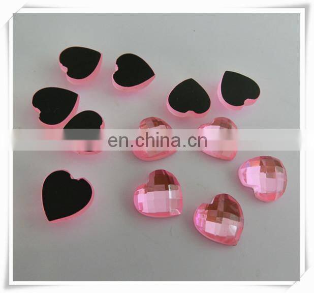 Factory Direct Sale Heart Faceted Flat Back glass gemstone