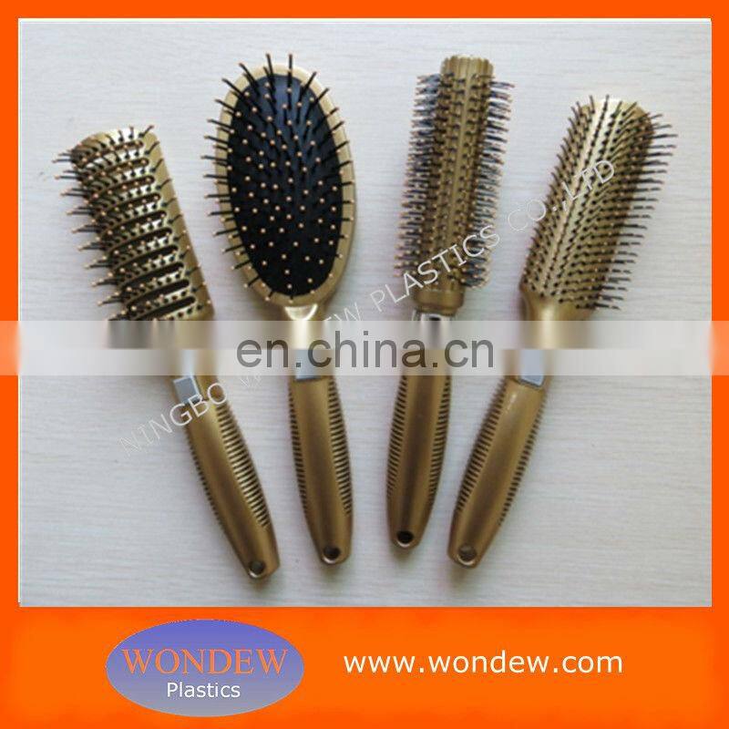 Plastic silver hair brushes line for hair salon