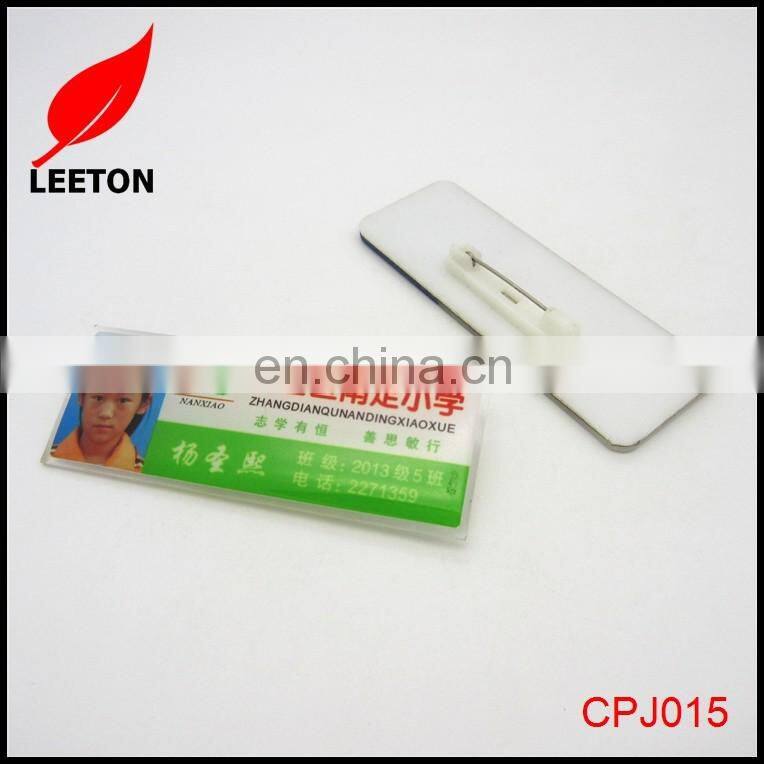 Custom plastic rectangle school name tag