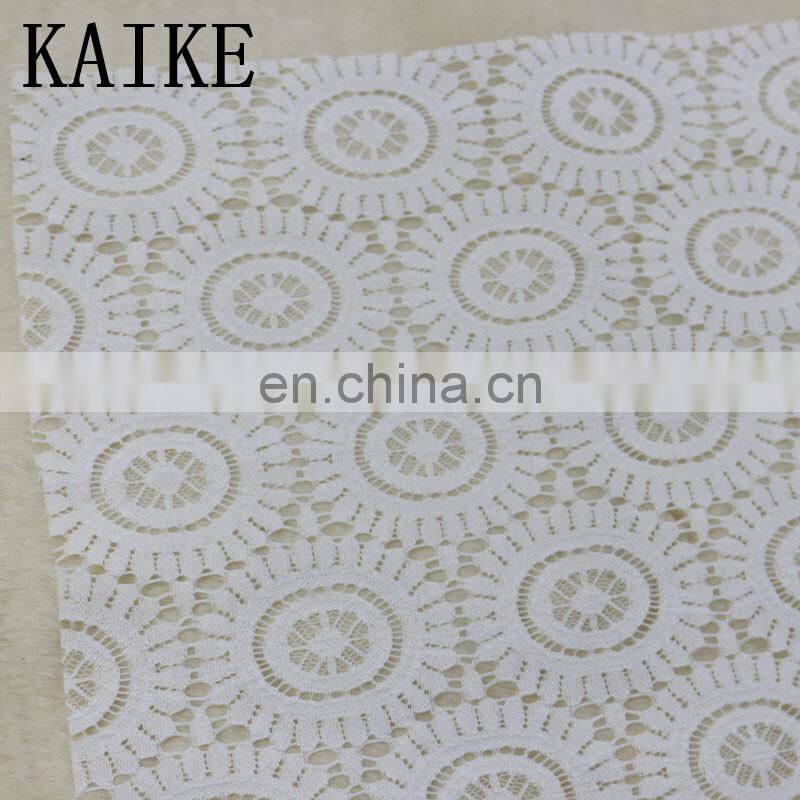 Wholesale custom white voile embroidery chantilly lace fabric