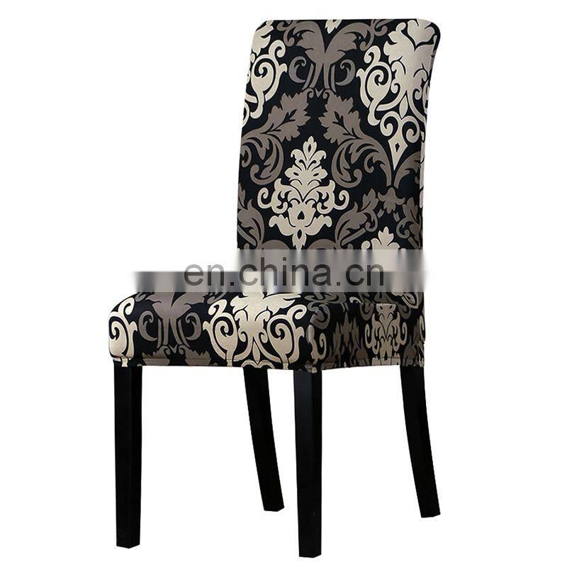 Black Designs Stretch Spandex Chair Covers Elastic Multifunctional Dining Furniture Seat Cover Home For Dining Room