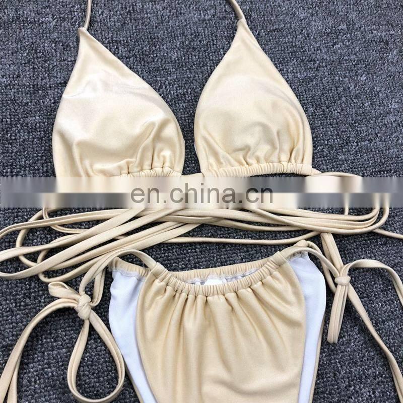 Solid Micro Bikini Swimsuit 2019 Swimwear Women Separate Female Swimsuit Sexy Brazilian Thong Biquini maillot de bain femme
