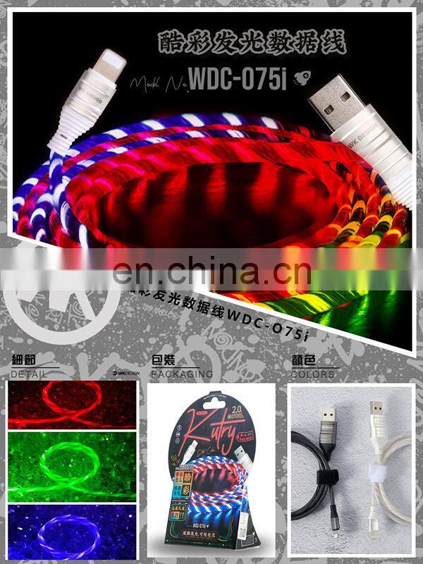 Luminous Data Lines 2.0A 1M Charge Cable For USB-Lightning Apple Mobile Phone