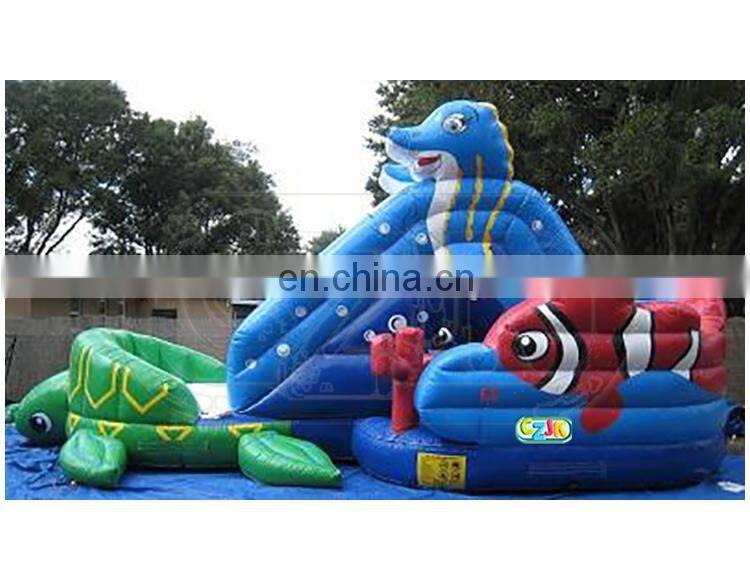 seashore turtle fish inflatable water slide