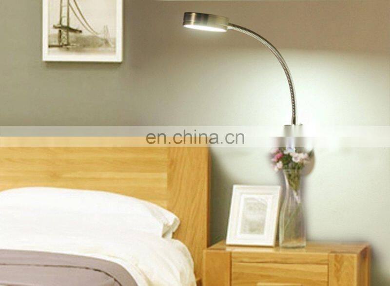 Flexible LED Wall Lamp, 5W Gooseneck Wall Mount Sconce Reading Light with Switch and Plug in Cord for Indoor Room