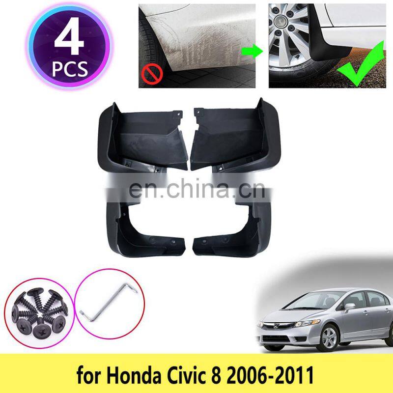4PCS for Honda Civic 8 2006 2007 2008 2009 2010 2011 Mudguards Mudflaps Fender Mud Flap Splash Guards Protect Rear Accessories