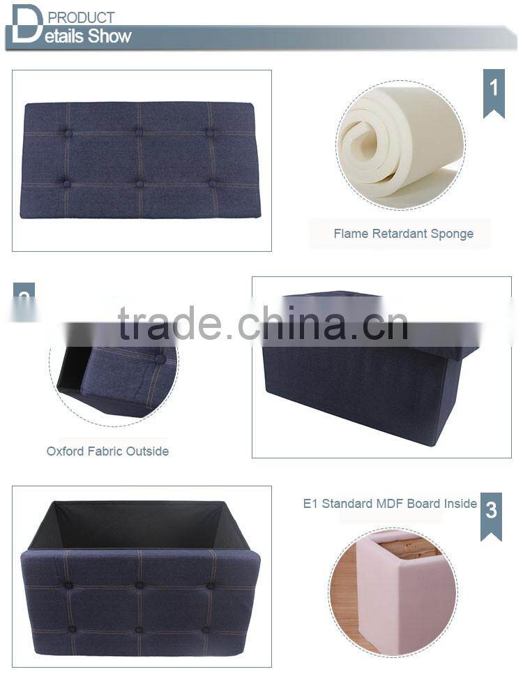 Collapsable Nice decor Flat Fold Storage Ottoman