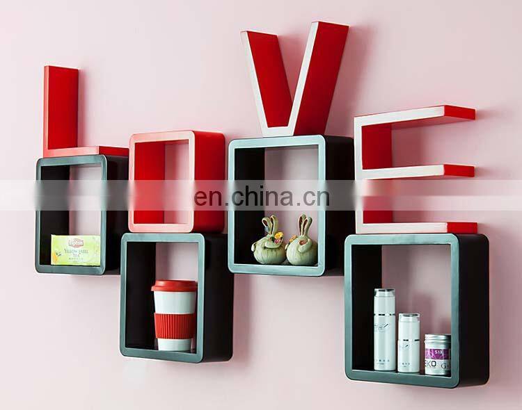 Cheap wooden natural unfinished wall mounted display shelf wholesale