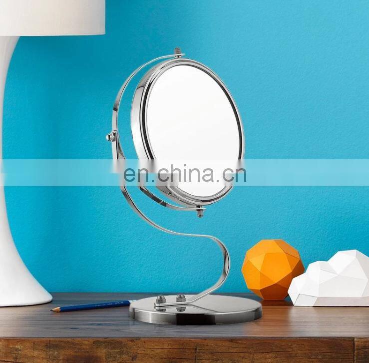 Different design makeup mirror chrome powder coating cosmetic table mirror