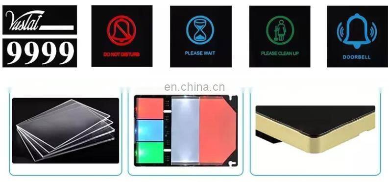 LED Backlight Digital Display Colors Hotel Room Number Door Sign Plate Electronic Hotel Doorplate