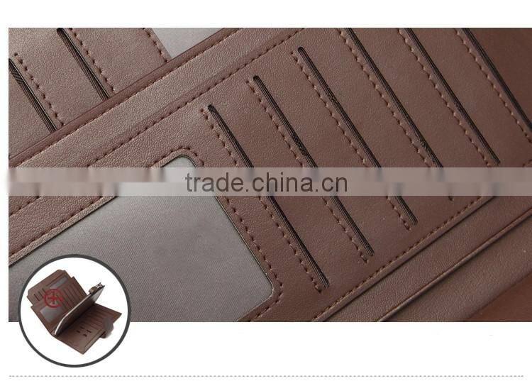 high capacity genuine leather men's wallet with many card slots, wholsale rfd leather wallet for men