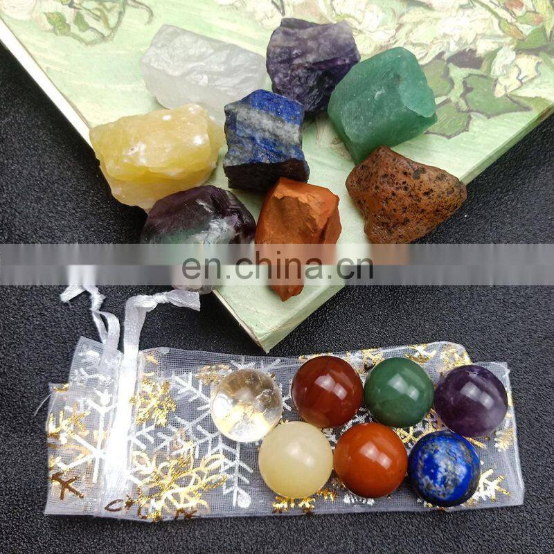 High Quality Crafts Store Wholesale Crystals 7 Chakra Gemstones And Natural Crystal Healing Stones Boxes Set