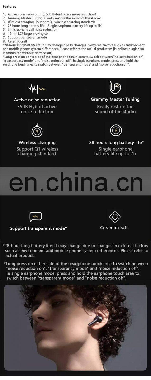 Air 2 Pro sports noise-canceling running earbuds. High-quality wireless earbuds for both ears