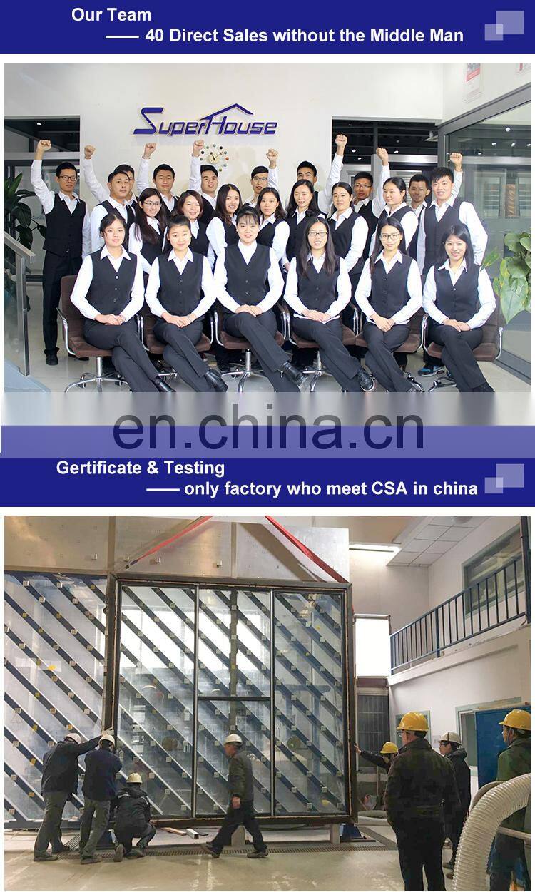 Superhouse Wood Grain Color Exterior Bi Folding Door Aluminium Glass Folding Door