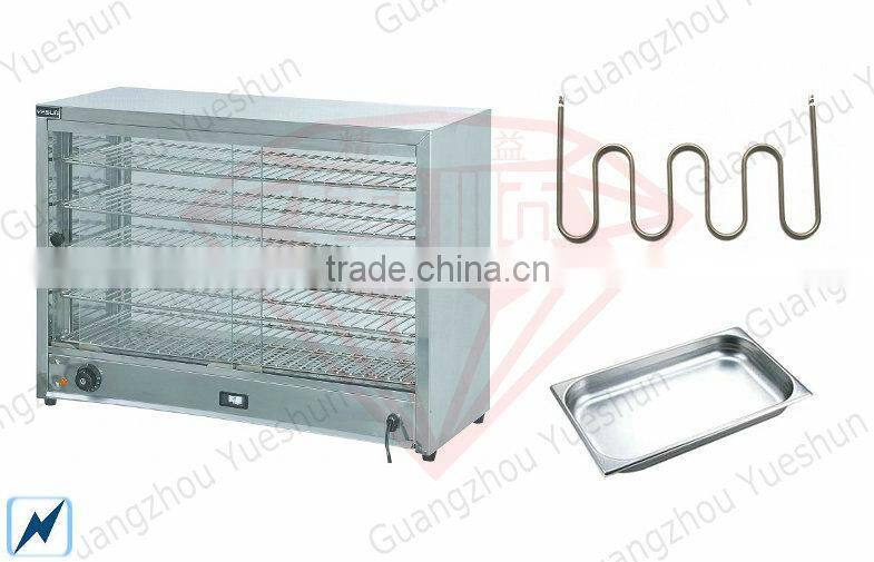 Tempered qualitys glass door food warmer display showcase