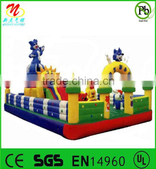 Bounce inflatable fun city bluecat theme inflatable fun factory,inflatable amusement park