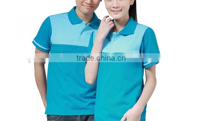 contrast blue fashion polo t shirt custom logo