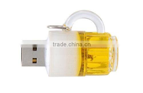 Acrylic usb pendriver beer cup usb flash drive 4gb