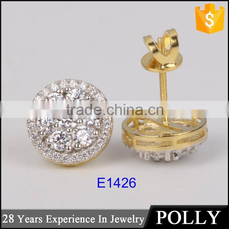 2016 Cheap price 925 silver jewelry hip hop earring round stud earring