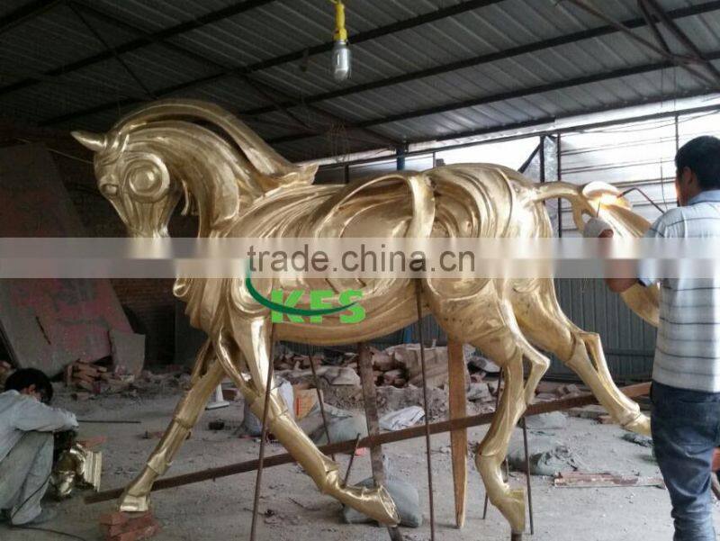 Bronze abstract forged horse sculpture