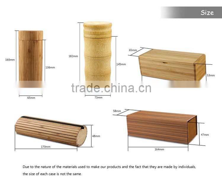 Bamboo tube case for bamboo sunglasses, wood cylinder sunglass case