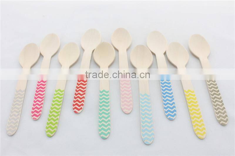 Disposable Flat Birch Wood Decorative Spoons