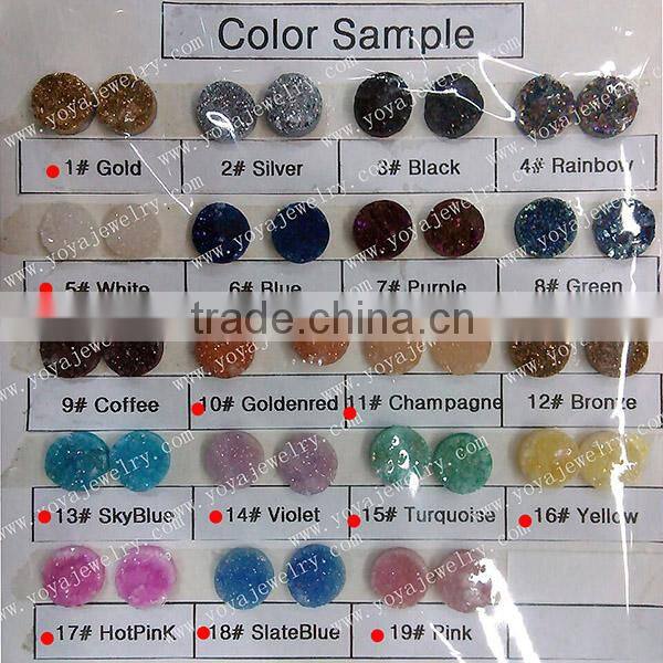 GC1178 Wholesale Red Round Druzy Cabochons