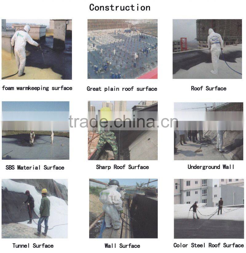 Factory supply Quick-setting Spray Roof rubber coating for plain roof