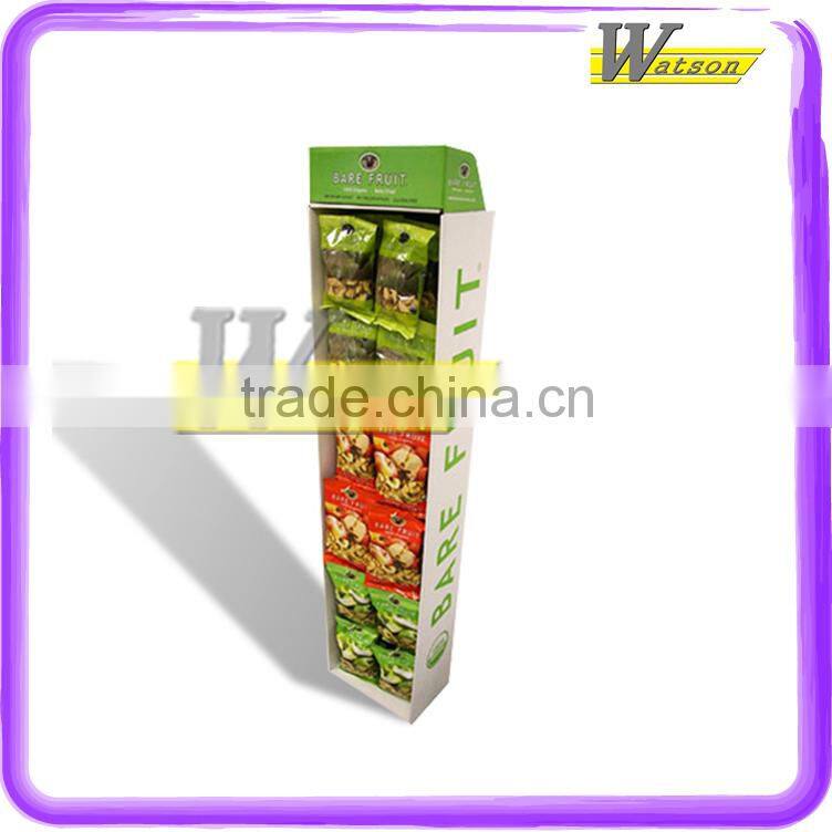 Promotional chocolate paperboard Hook Floor Display shelf for store