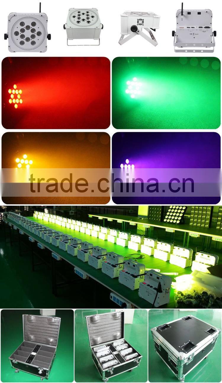 12pcs wireless battery par light new designed 5in1 rgbaw led indoor stage