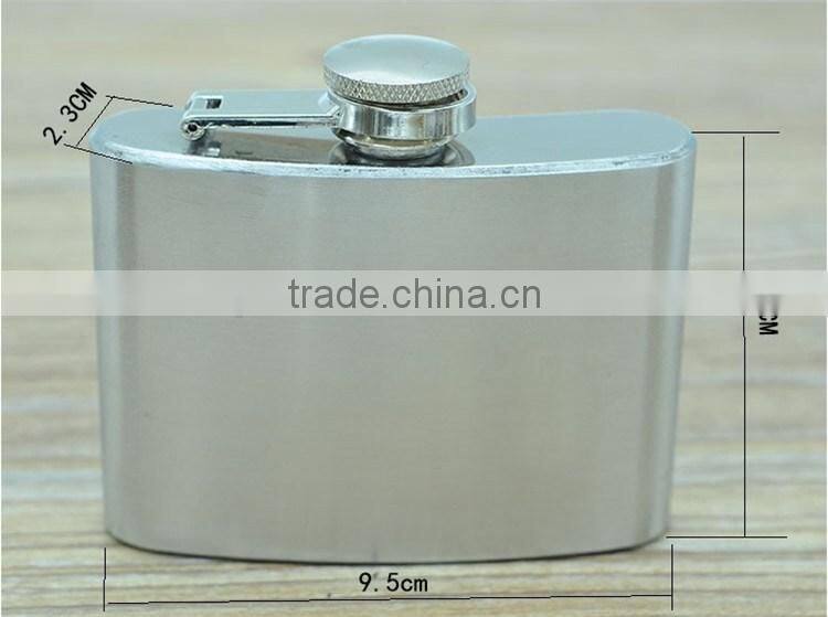 4oz Stainless Steel Liquor wine Flask with Hinged Screw-On Cap DHL Freeshipping
