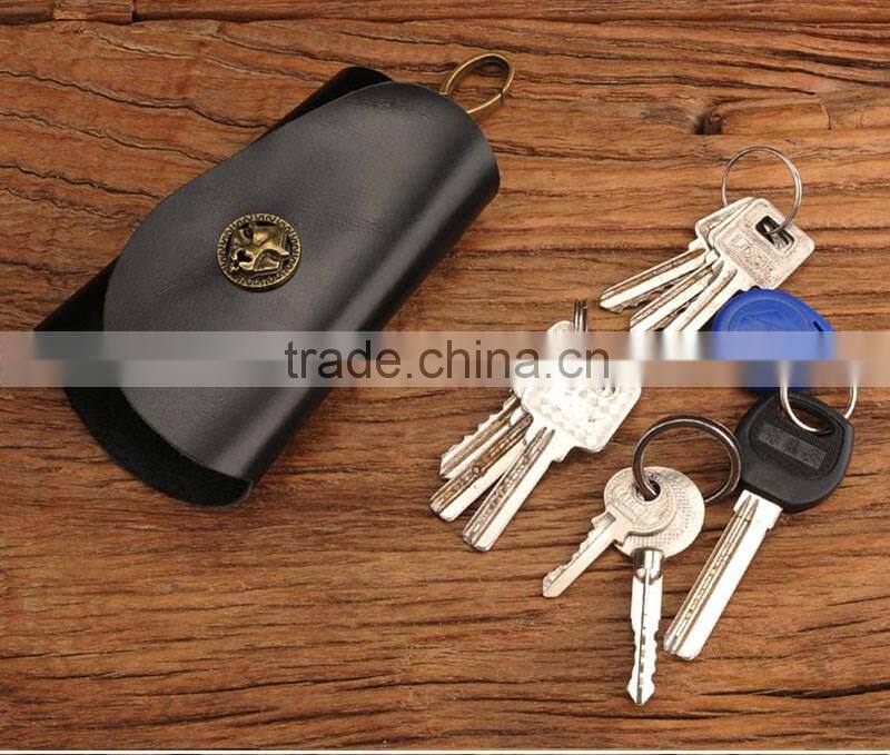 Lovely cowhide leather key holder 2016 new arrival