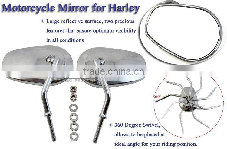 BJ-RM-062 New Style Universal Billet Aluminum Chrome Rearview Mirror Motorcycle for Harley Sportster 883
