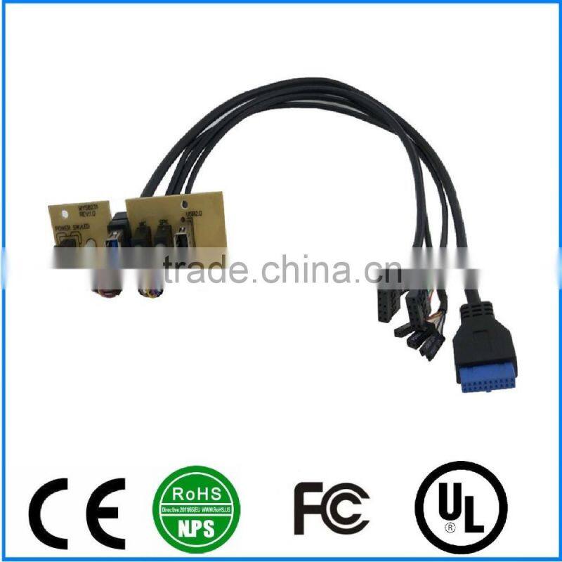 PCB Board USB2.0 USB3.0 LED SWITCH POWER Switch HD AUDIO I/O Front Panel Cable For Computer