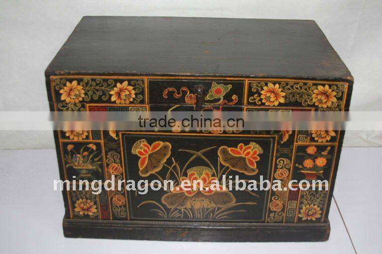 chinese antique painted wooden box/trunk