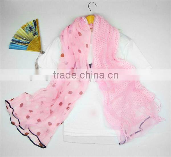 latest design colorful shred knitting scarf for girls