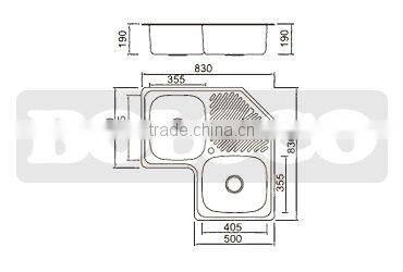 Triangle overmounted kitchen sinks BL-866